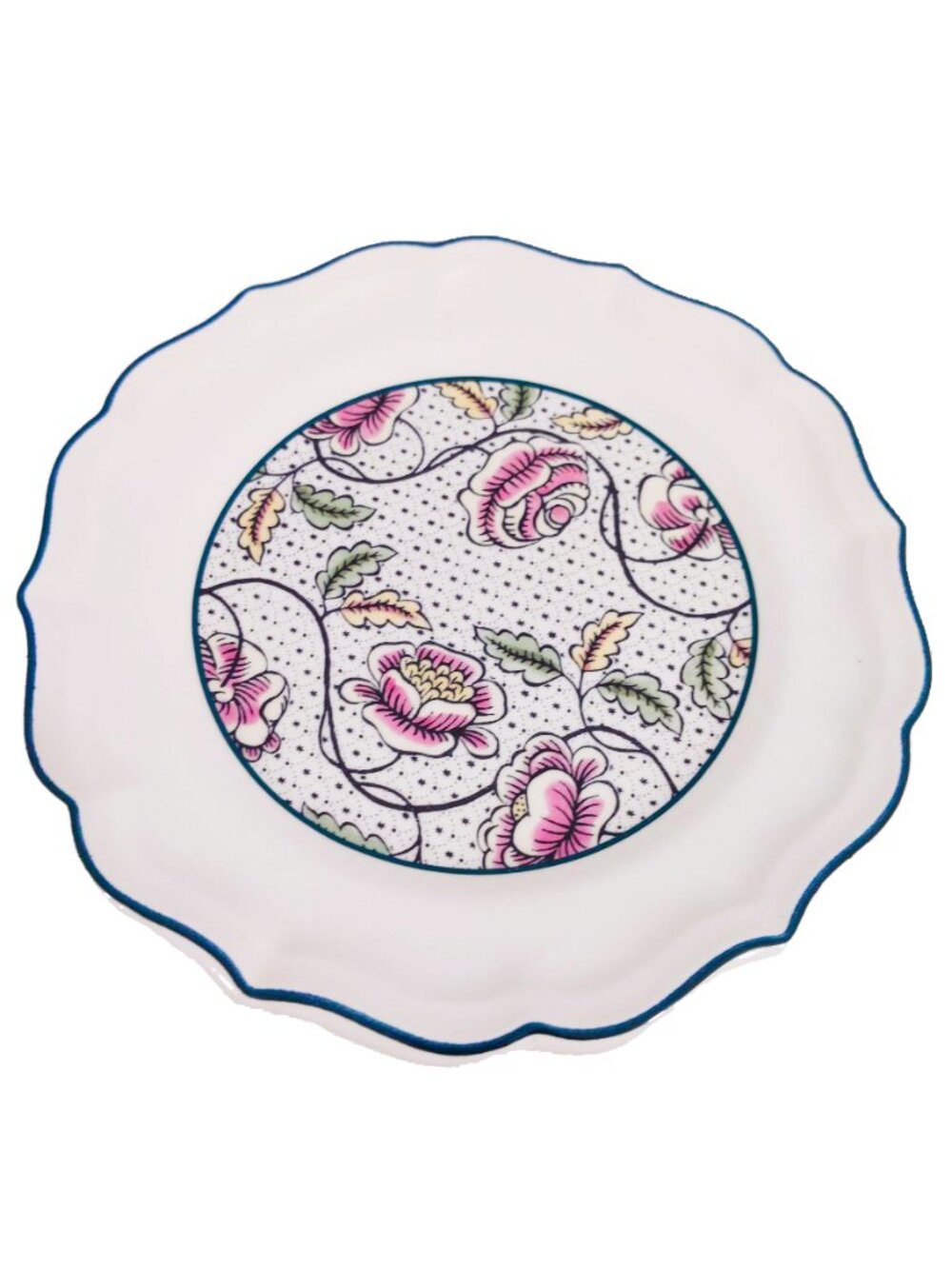 Gien Antoinette Poisson Dominote Roses Dessert Plate
